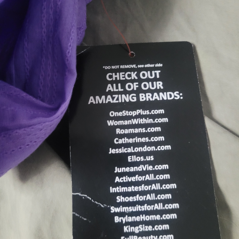Roaman's Lavender Ruffle Button-Down Top - Picture 7 of 12